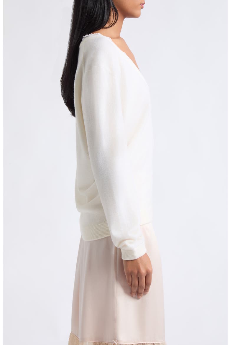 Primrose V-Neck Merino Wool Sweater, Alternate, color, CLOUD