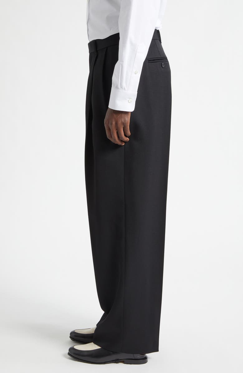 Givenchy Pleated Cotton Pants, Alternate, color, Black