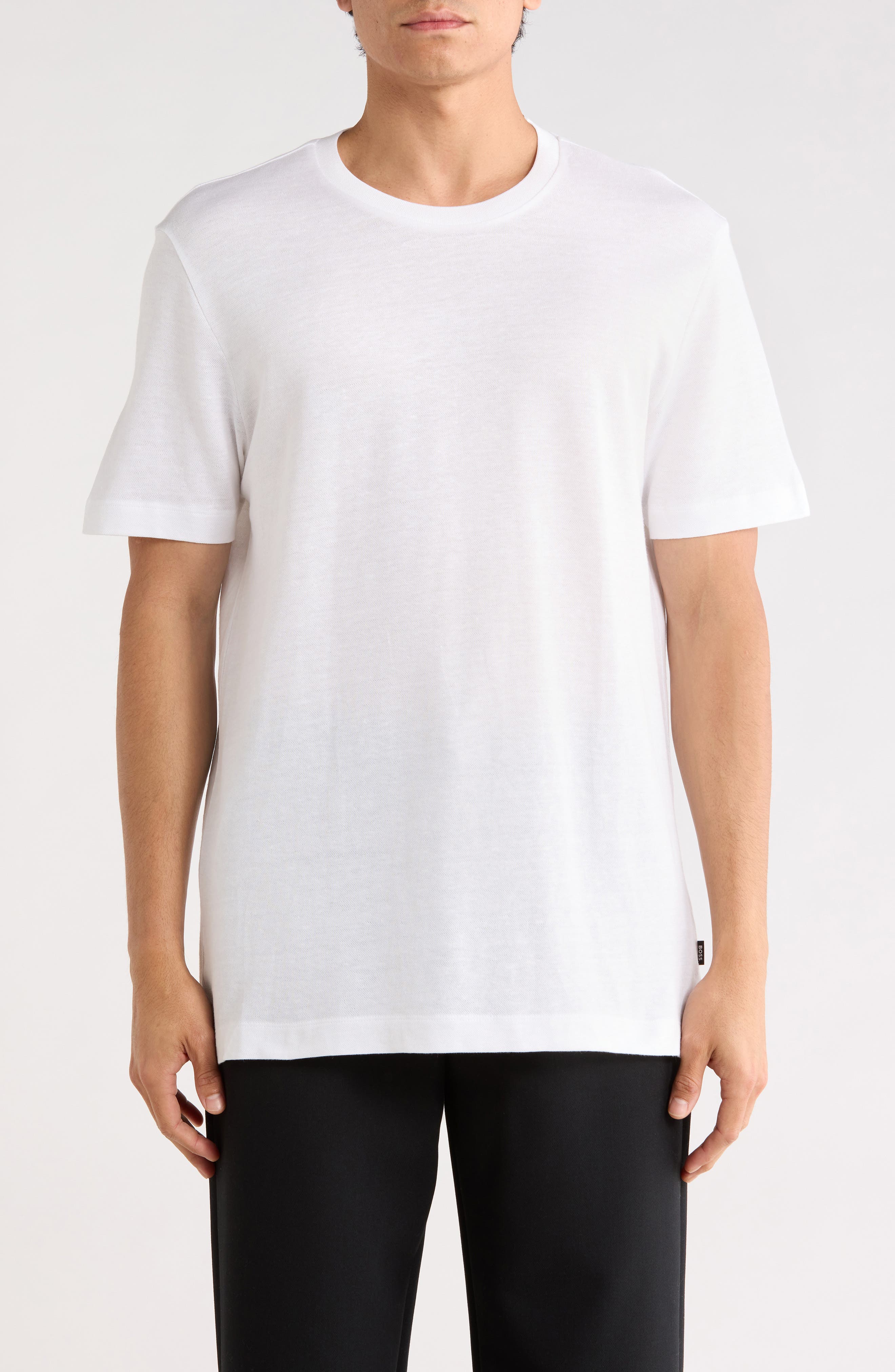 BOSS Thompson Cotton & Linen Blend Knit T-Shirt