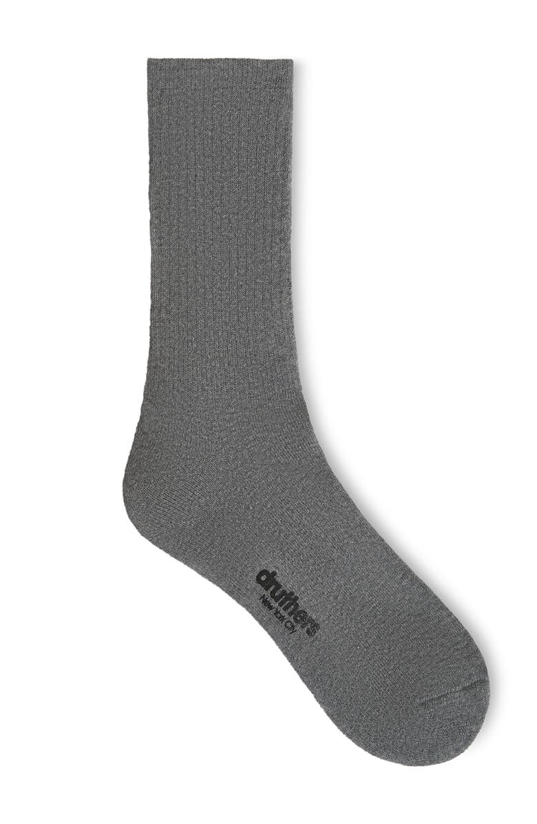 Druthers NYC Organic Cotton Everyday Crew Sock, Main, color, Charcoal