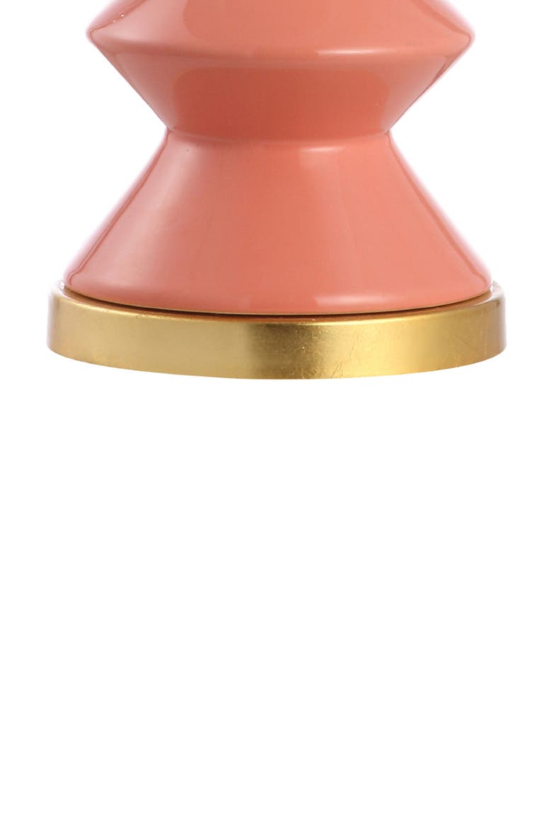 Ziggy Ceramic/Iron Contemporary Glam LED Table Lamp, Alternate, color, Coral/Brass Gold