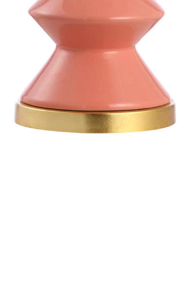 JONATHAN Y Ziggy Ceramic/Iron Contemporary Glam LED Table Lamp, Alternate, color, Coral/Brass Gold