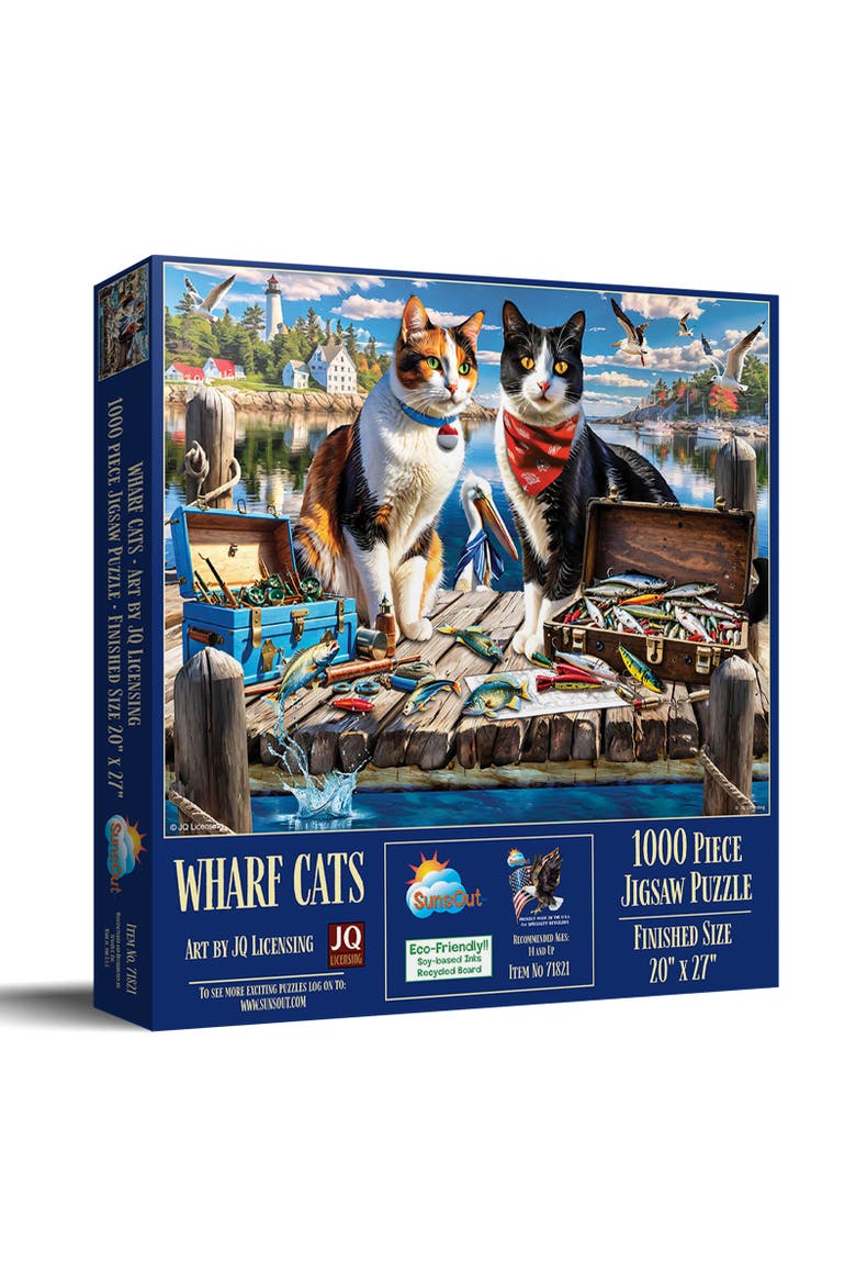 Wharf Cats 1000 piece Jigsaw Puzzle for Adults, Main, color, Multicolor