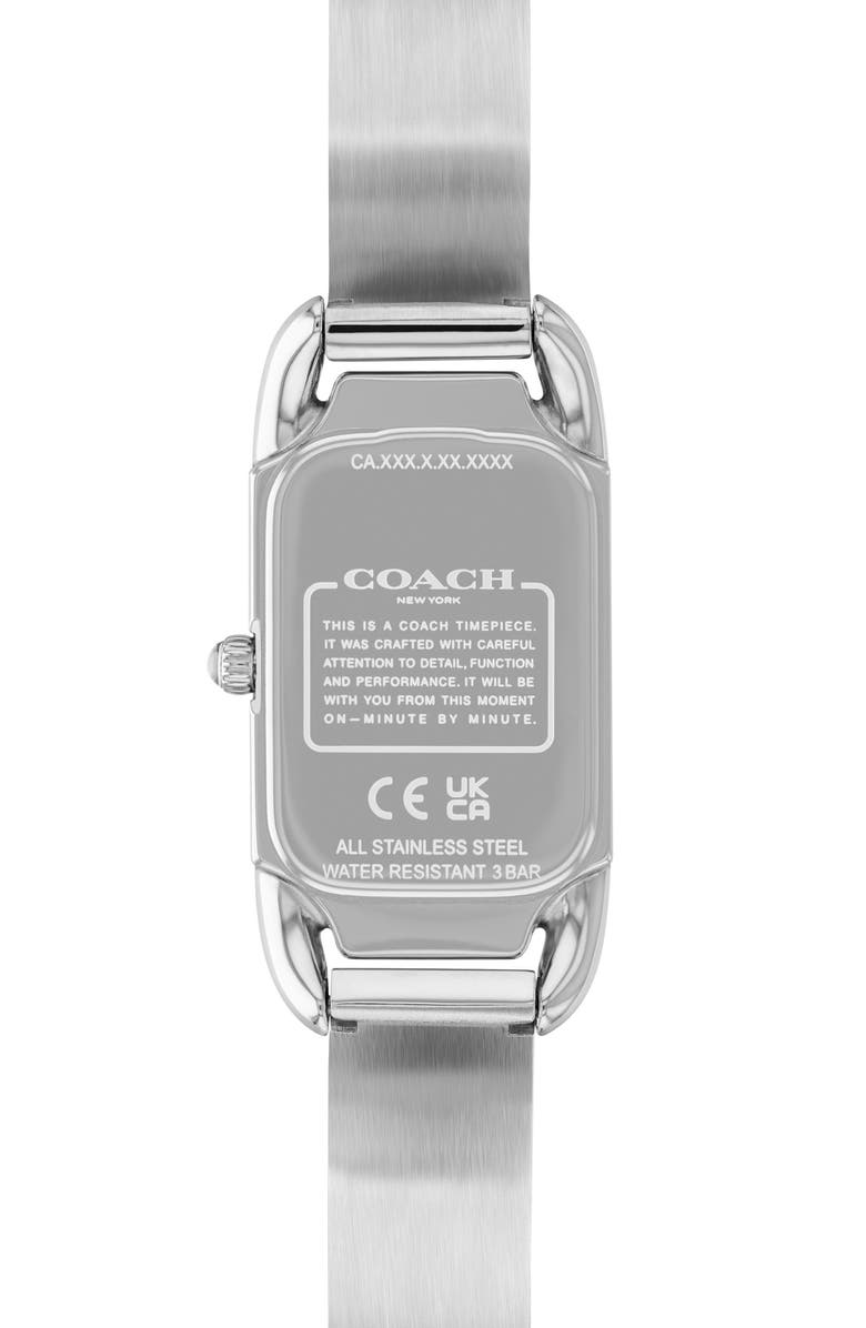 COACH Cadie Crystal Rectangular Bracelet Watch, 17.5mm x 28.5mm, Alternate, color, Silver White