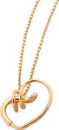 PIERETTI Chantal heart ziconia pendant chain necklace