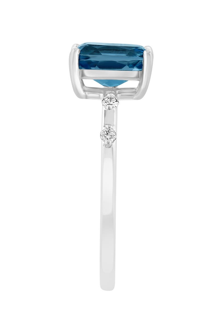 14K White Gold, Diamond, & London Blue Topaz Ring, Alternate, color, BLUE