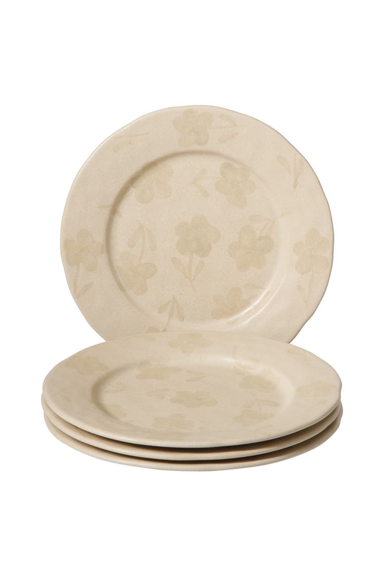 Porto Petals 10.8 Inch Dinner Plates Set of 4, Main, color, Lilly Cream