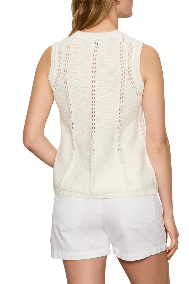 Easy Pointelle Knit Sleeveless Top, Alternate, color, CHALK WHITE