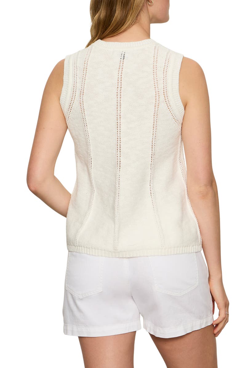 Sanctuary Easy Pointelle Knit Sleeveless Top, Alternate, color, Chalk White
