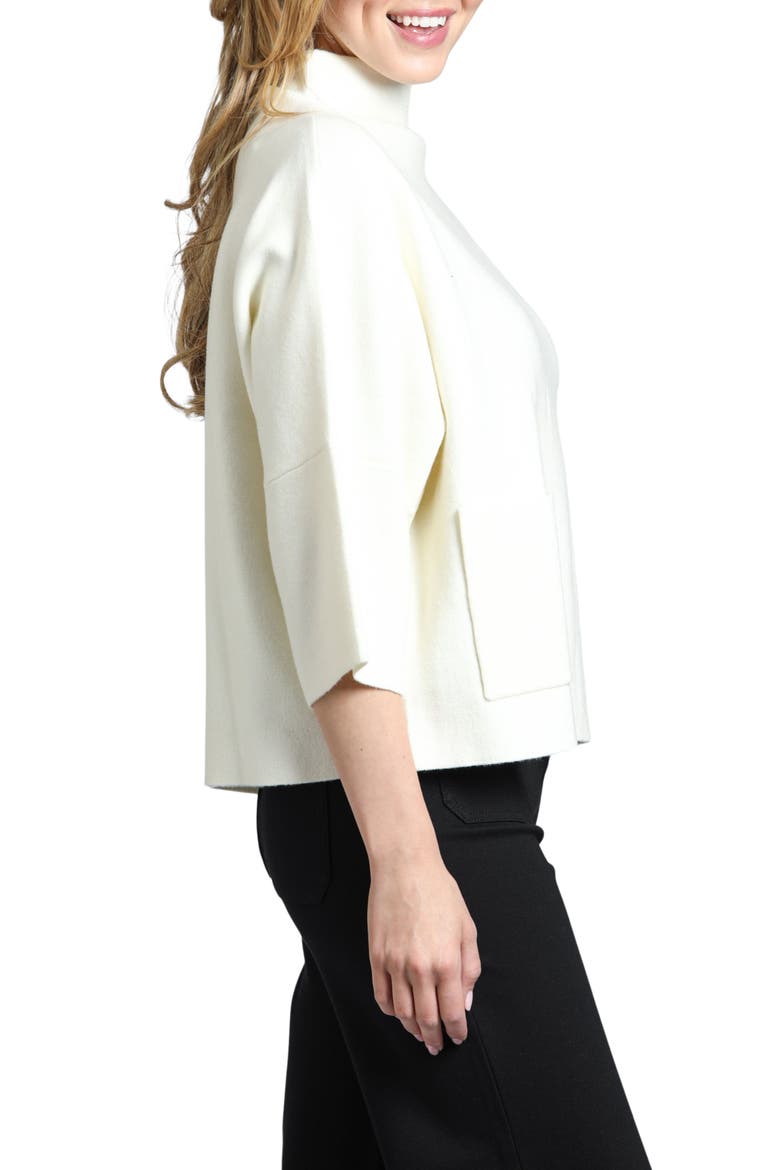 Funnel Neck Patch Pocket Sweater, Alternate, color, WINTER WHITE