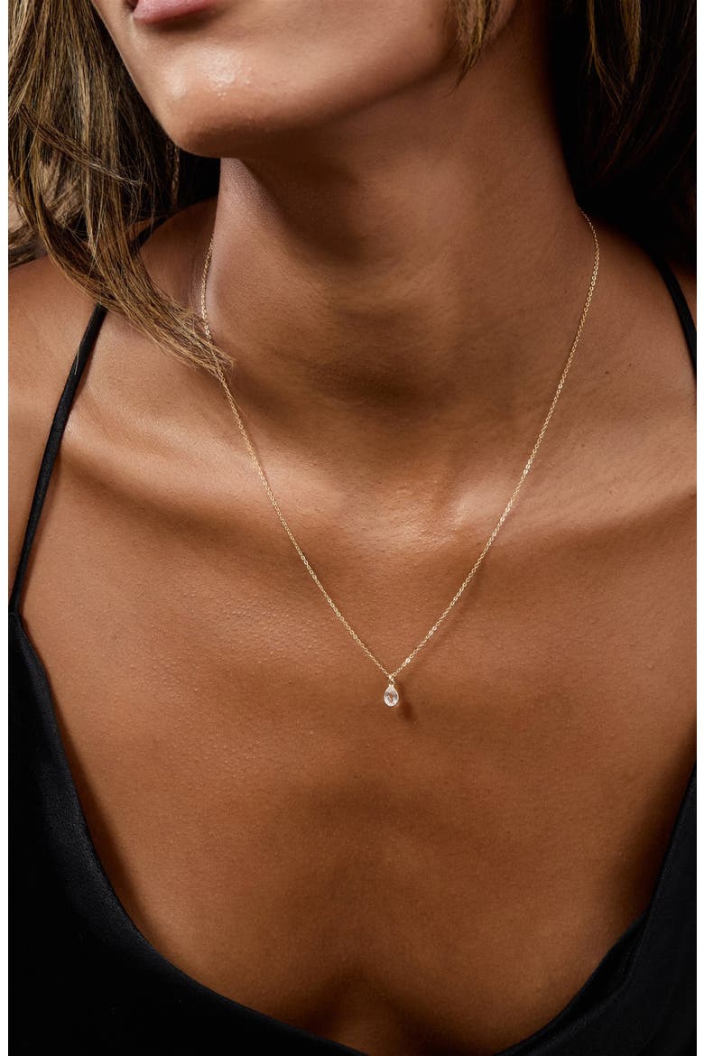 Everett White Topaz Pendant Necklace, Alternate, color, GOLD