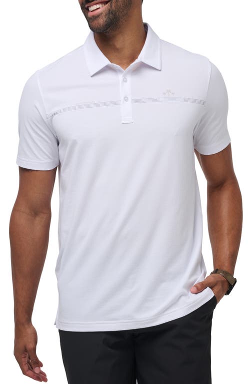 Travismathew Bay Break Chest Stripe Polo In White