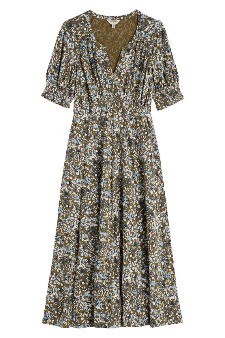 Fenil Floral Midi Dress, Alternate, color, WOODLAND FLORAL SEAGRASS