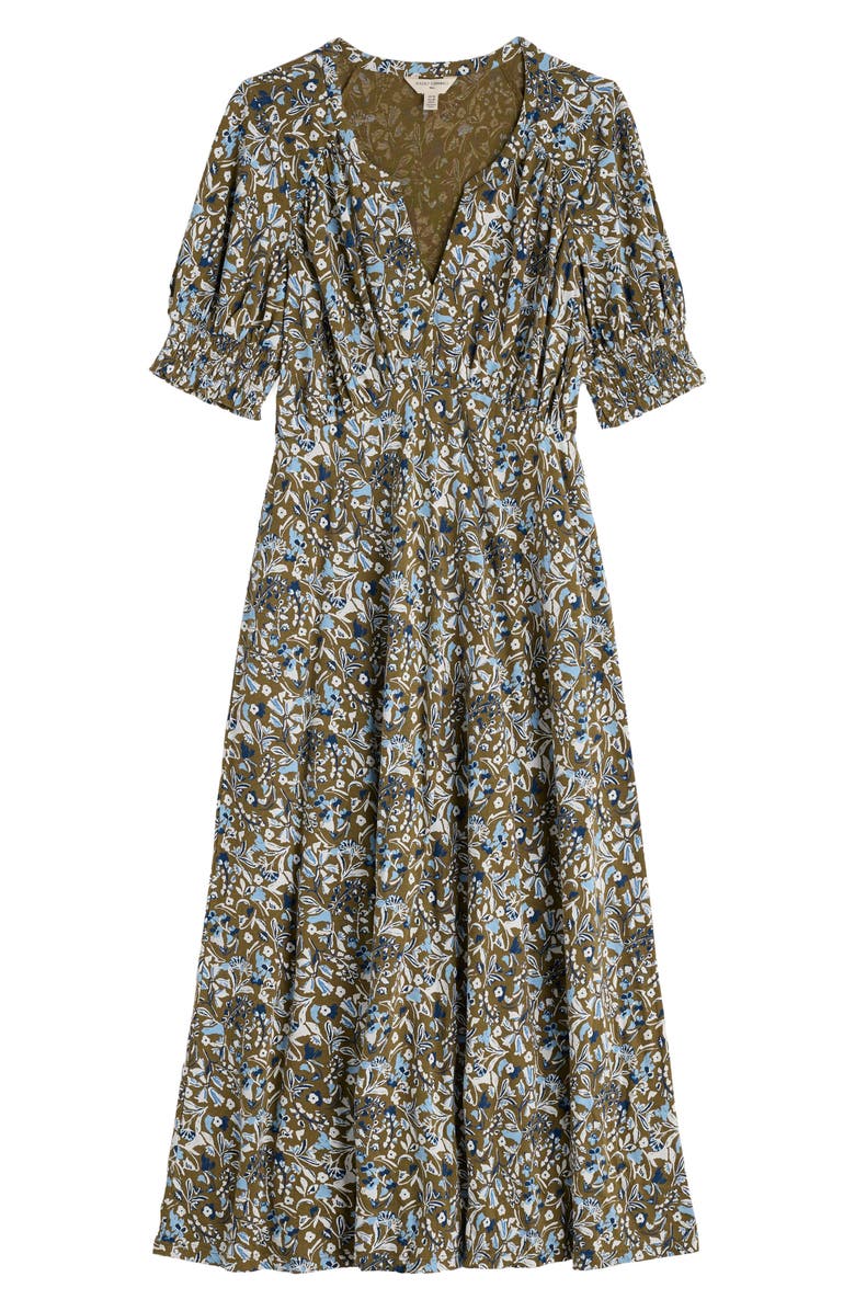 Seasalt Cornwall Fenil Floral Midi Dress, Alternate, color, Woodland Floral Seagrass