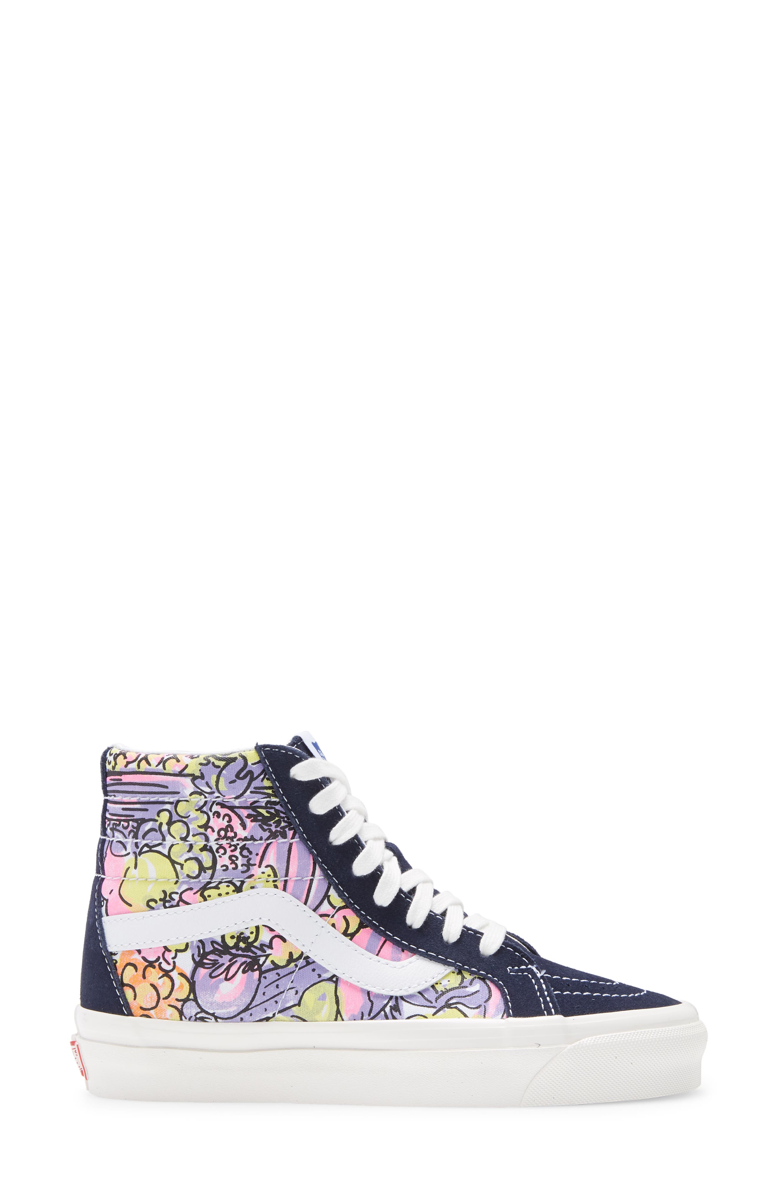 Sk8-Hi 38 DX High Top Sneaker, Alternate, color, PARISIAN NIGHT/ VEGGIES PRINT