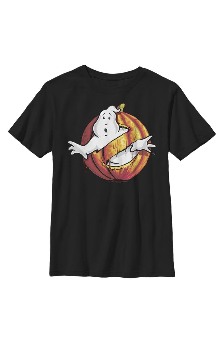 Ghostbusters Boy's Ghostbusters Halloween Pumpkin Logo Graphic T-Shirt, Main, color, Black