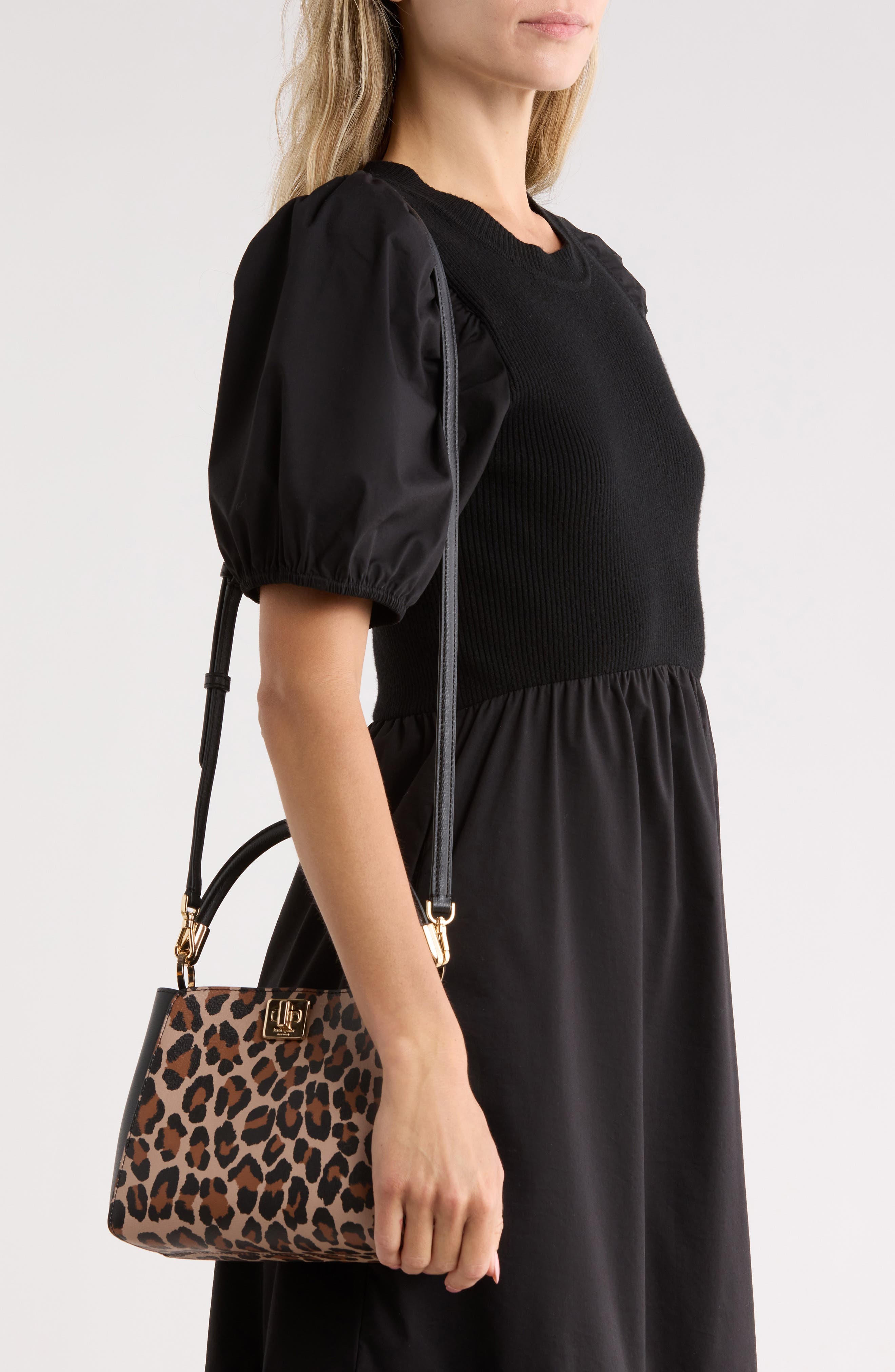 phoebe leopard print shoulder bag, Alternate, color, BROWN MULTI