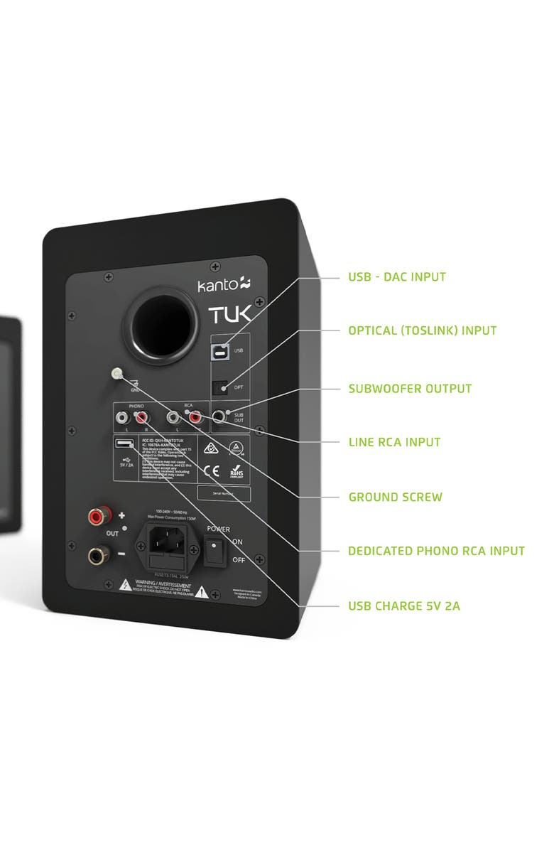 Kanto TUK Premium Powered Bookshelf Speakers with Bluetooth - Pair, Alternate, color, 