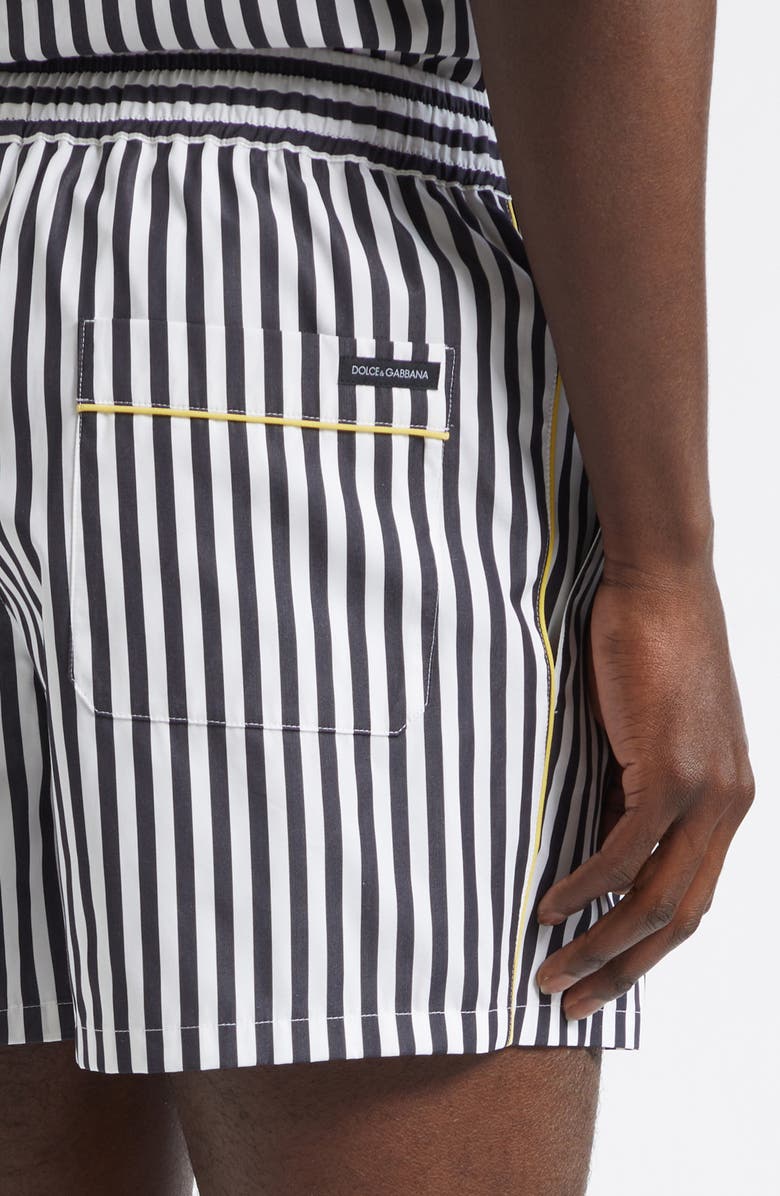 Dolce&Gabbana Stripe Cotton & Silk Poplin Shorts, Alternate, color, S8057 Rigato