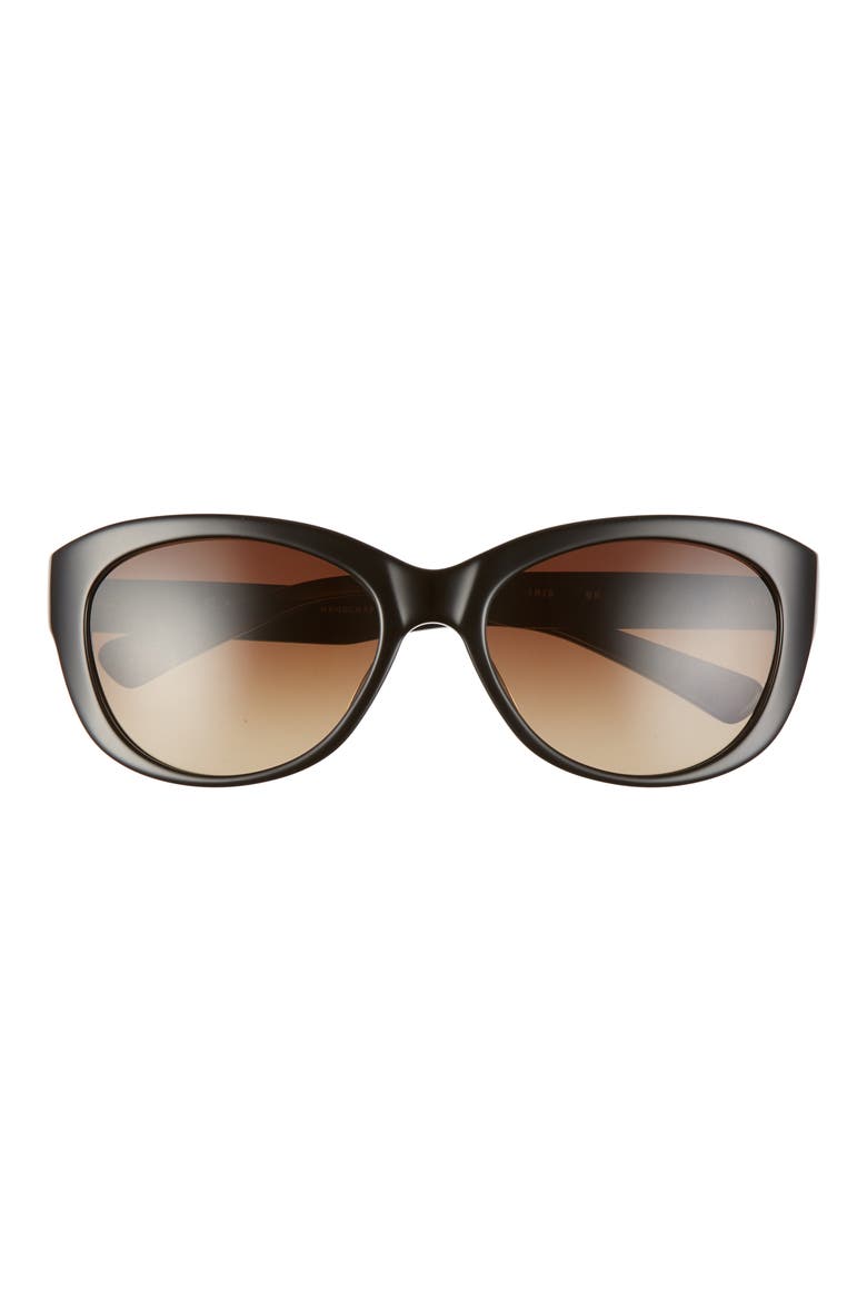 Iris 54mm Gradient Polarized Cat Eye Wrap Sunglasses, Main, color, BLACK