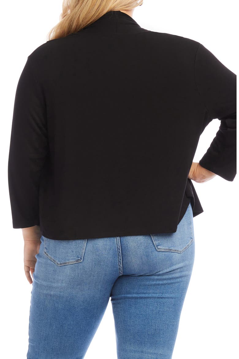 Calli Draped Open Front Cardigan, Alternate, color, BLACK