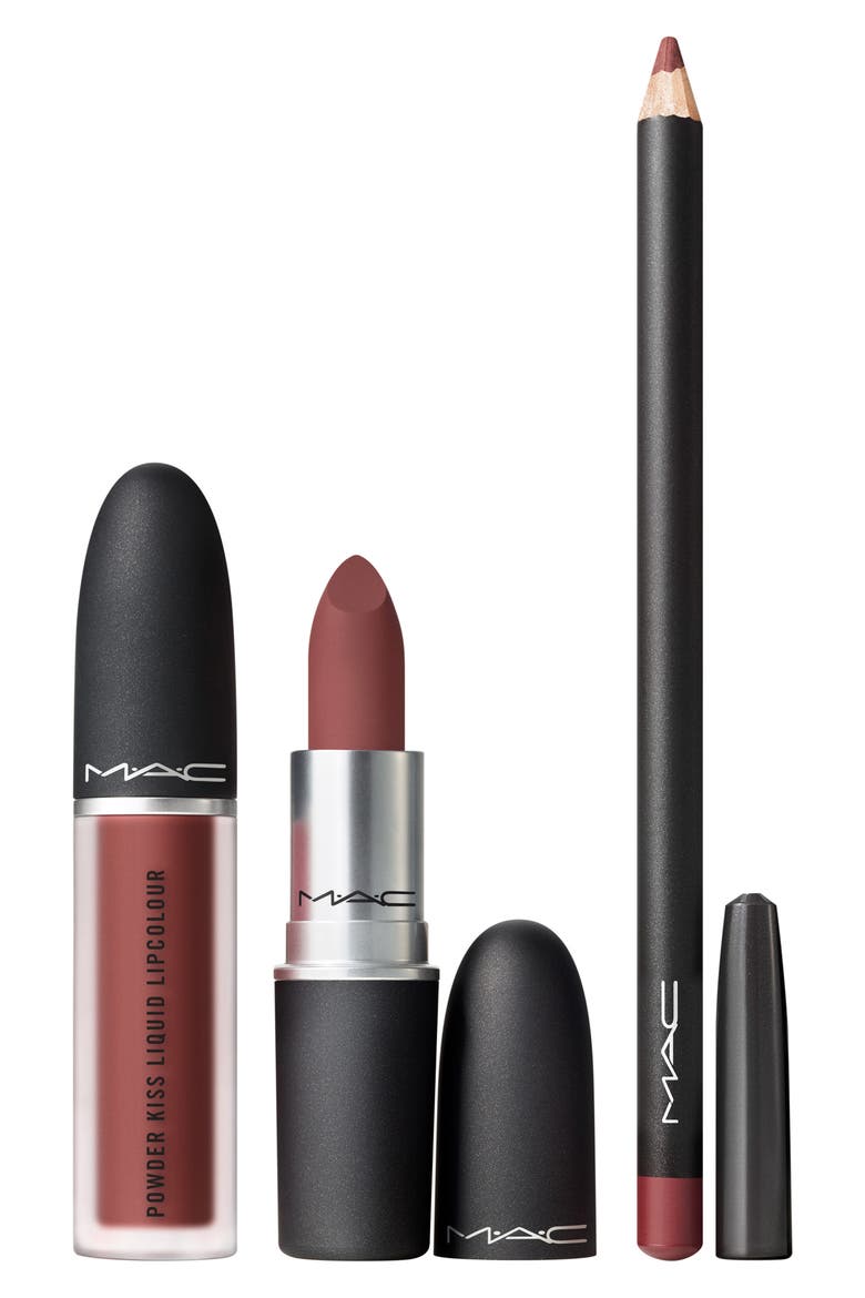 Powdered Snow Powder Kiss Lip Set $77 Value, Alternate, color, BROWN