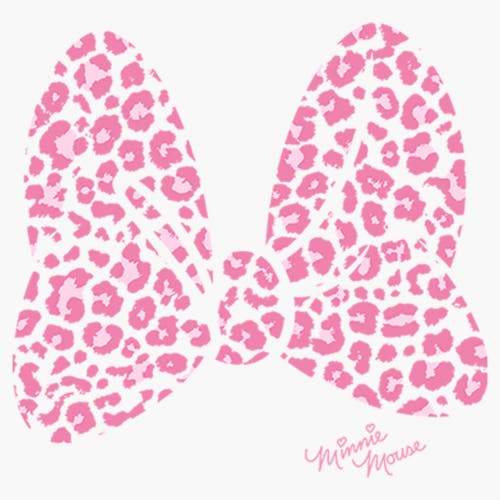 Minnie Mouse Cheetah Print Bow Graphic T-shirt In White