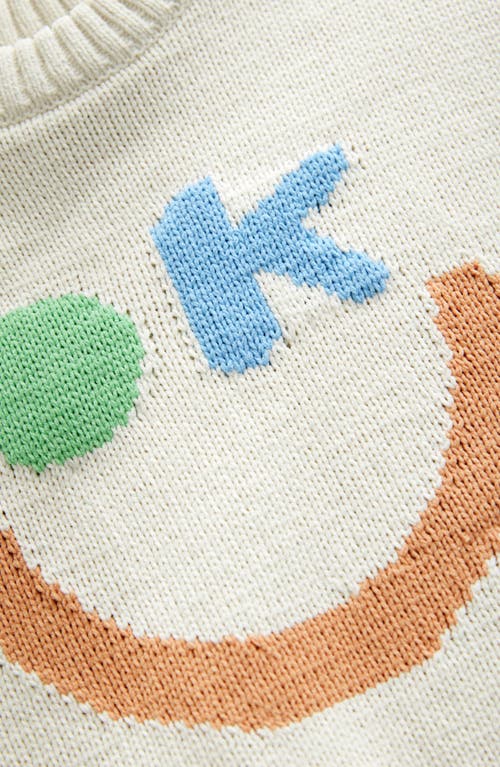Next Kids' Ok Smile Crewneck Sweater In Neutral