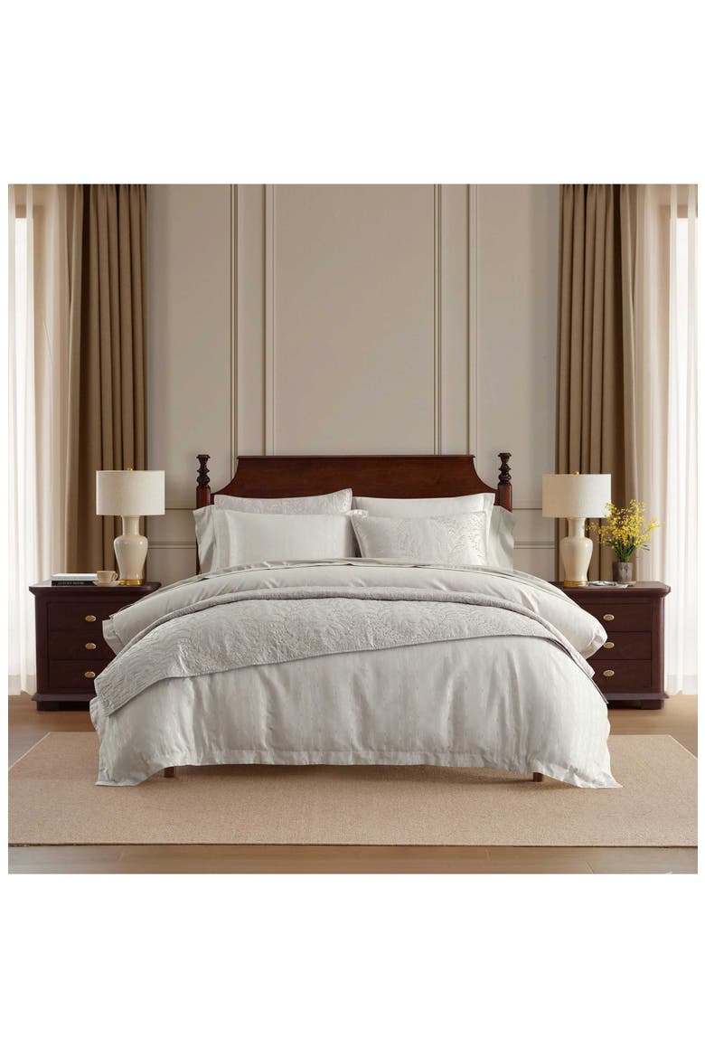 Fern Embroidered Quilt Set, Alternate, color, CHINCHILLA GREY