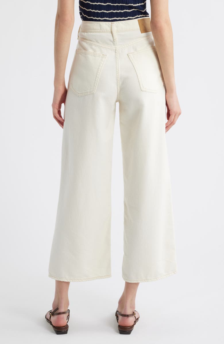 rag & bone Featherweight Andi High Waist Ankle Wide Leg Jeans, Alternate, color, Ecru