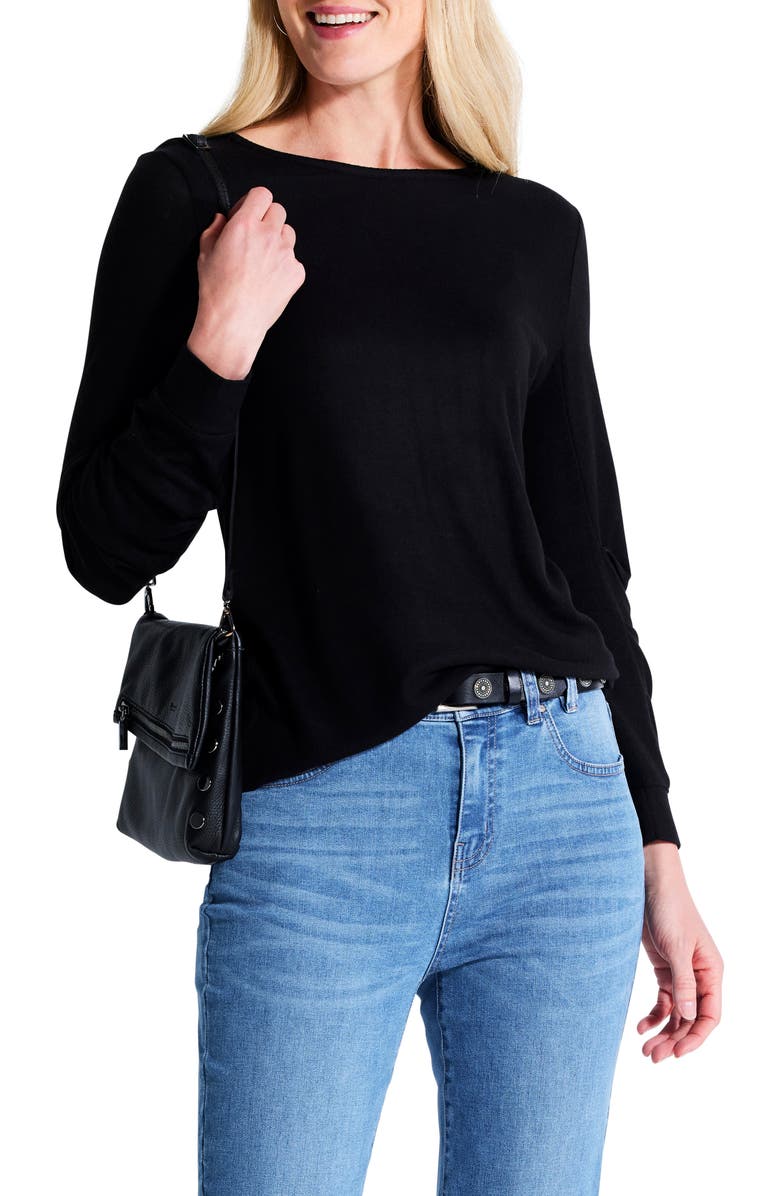 NZT by NIC+ZOE Sweet Dreams Ruched Sleeve Top, Main, color, 