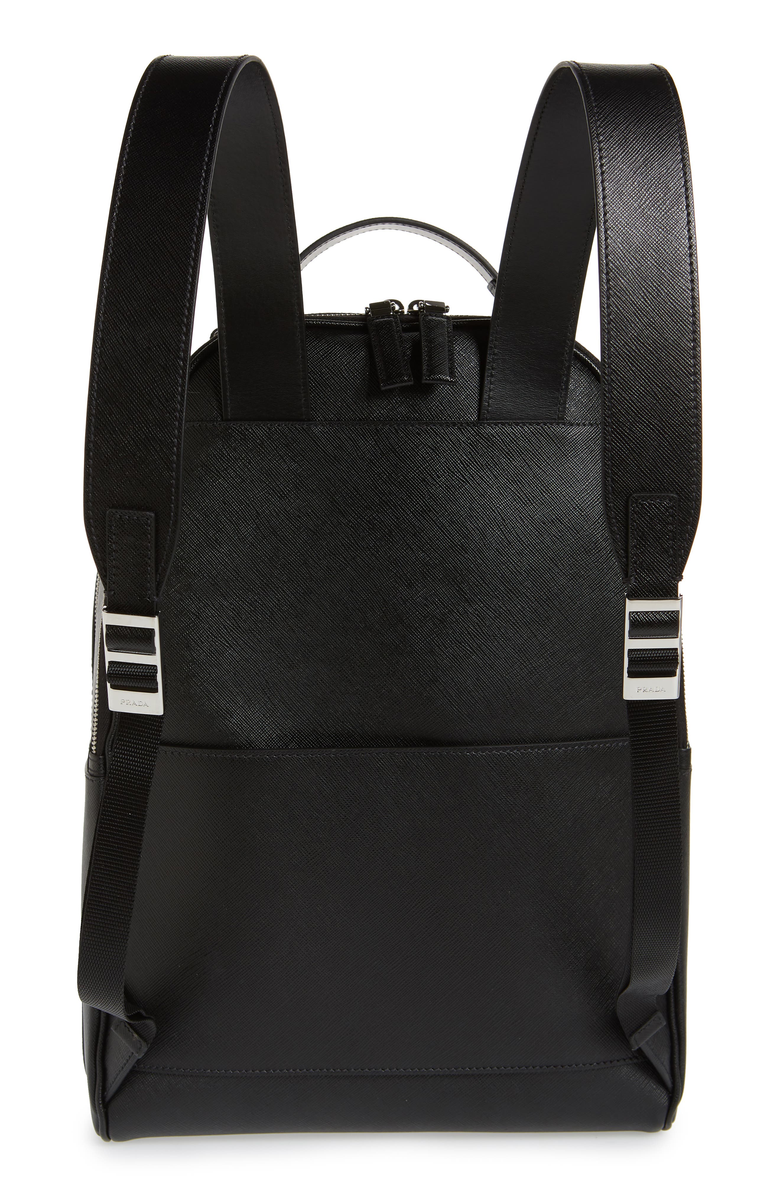 Prada Saffiano Leather Travel Backpack, Alternate, color, 