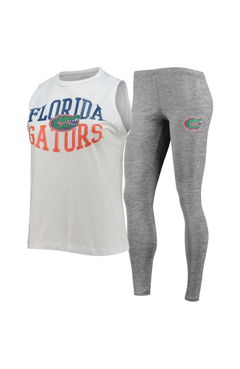 CONCEPTS SPORT Women's Concepts Sport Charcoal/White Florida Gators Tank Top & Leggings Sleep Set, Main, color, 