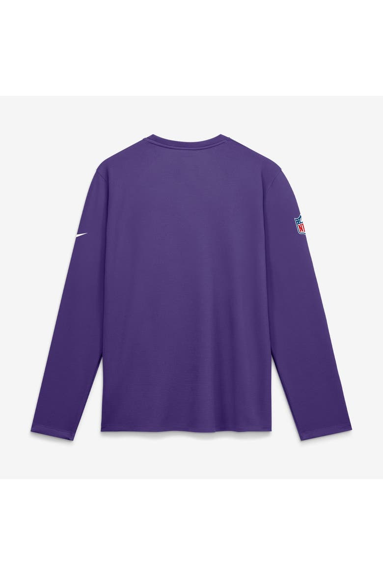 Men's Nike  Purple Minnesota Vikings Sideline Coaches UV Dri-FIT Long Sleeve Shirt, Alternate, color, Purple