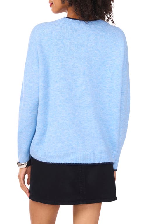 Vince Camuto Tipped Crewneck Sweater In Multi
