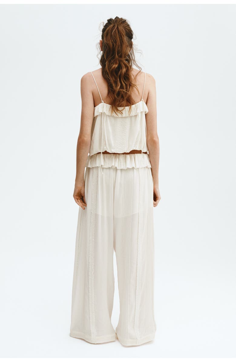 H&M Bubble-hem Strappy Top, Alternate, color, Cream