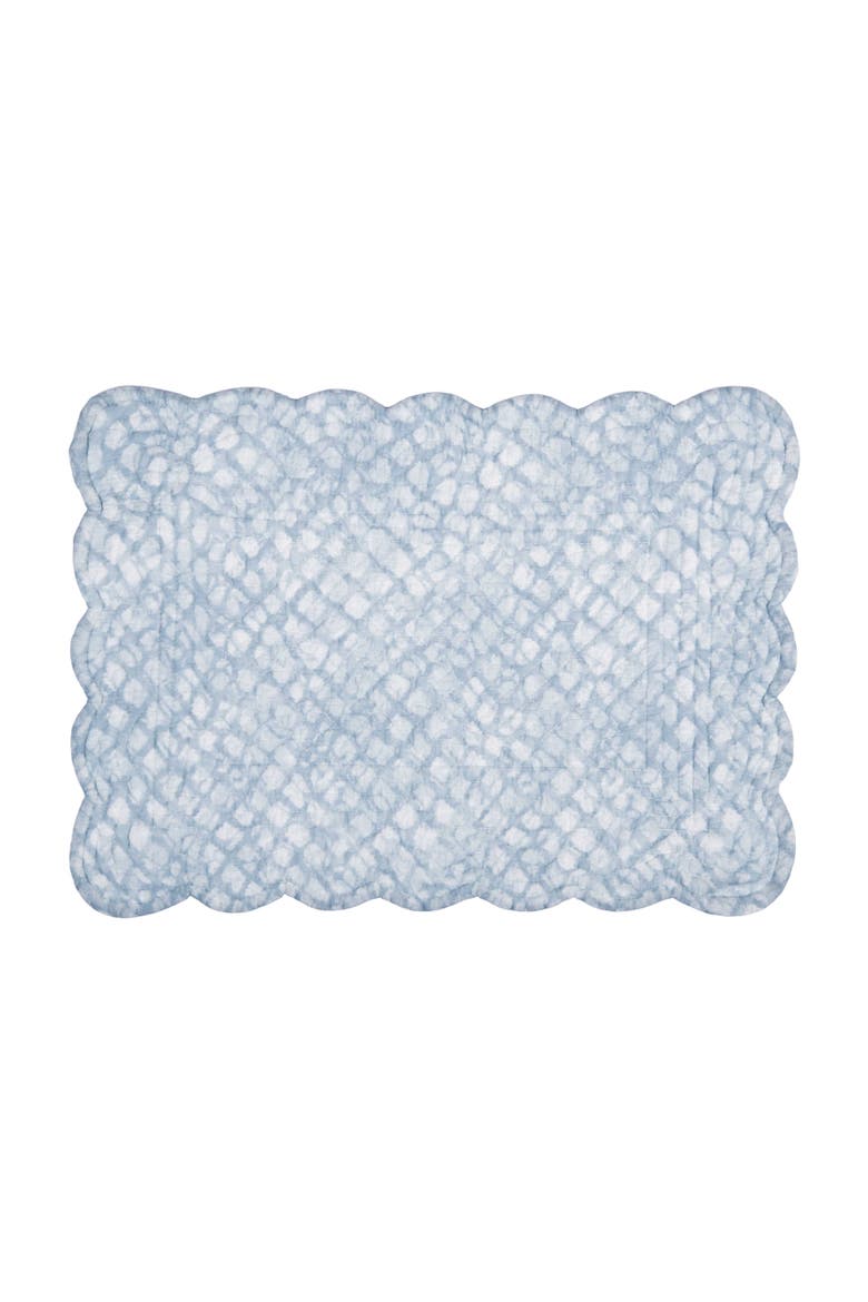 Shoreline Waters Scalloped Placemats Set of 6 Nautical Design, 13" x 19", Alternate, color, Blue