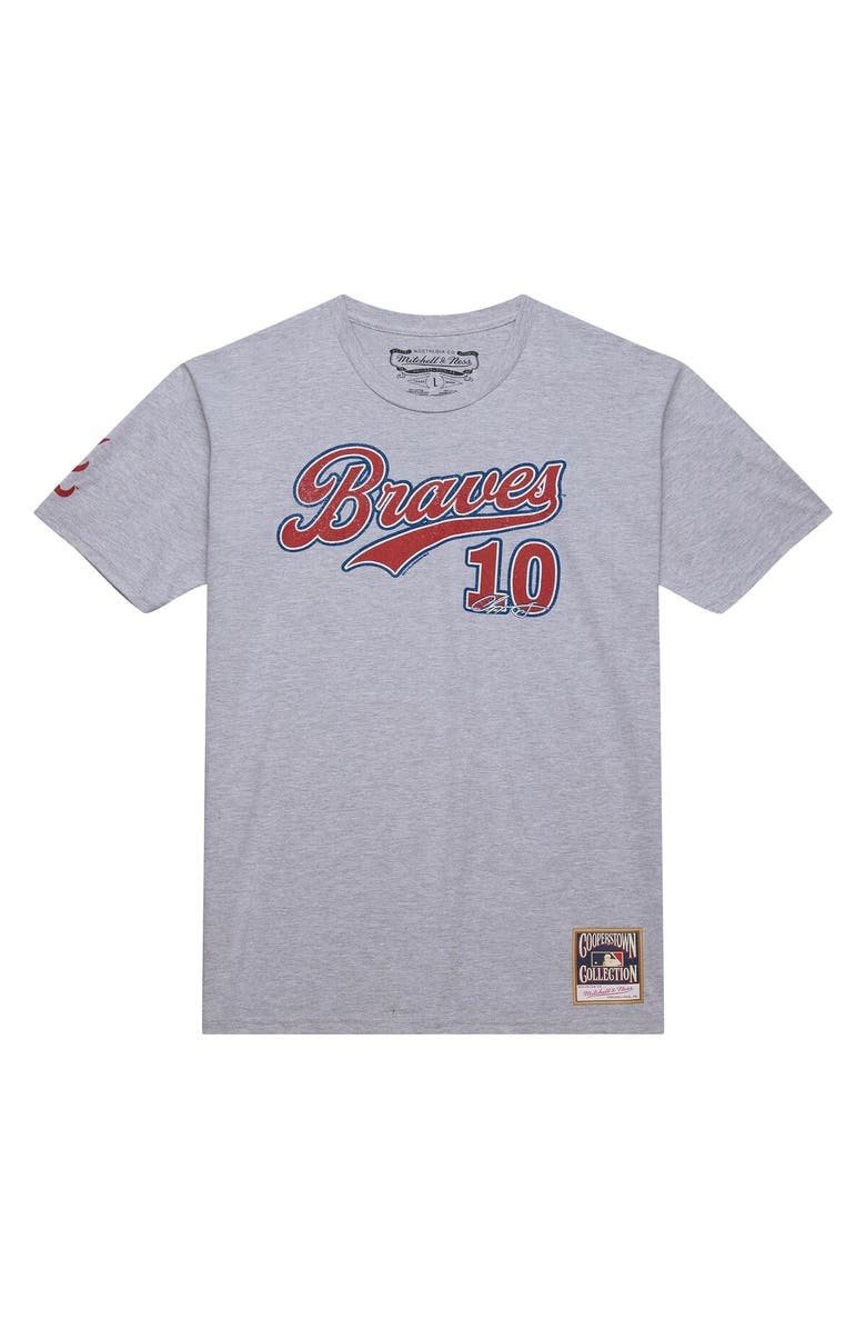 Mitchell & Ness Men's Mitchell & Ness Chipper Jones Heather Gray Atlanta Braves Cooperstown Collection Player T-Shirt, Alternate, color, 