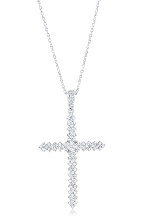 Cubic Zirconia Cross Pendant Necklace