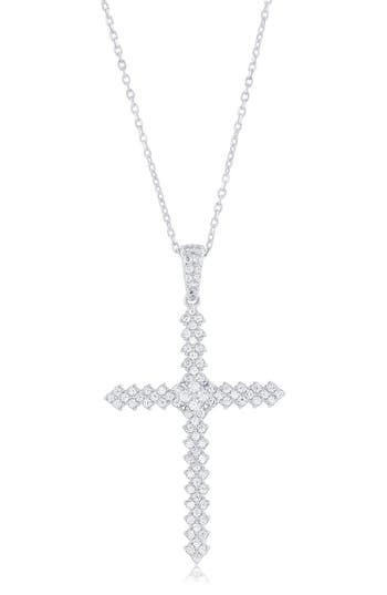 Simona Cubic Zirconia Cross Pendant Necklace
