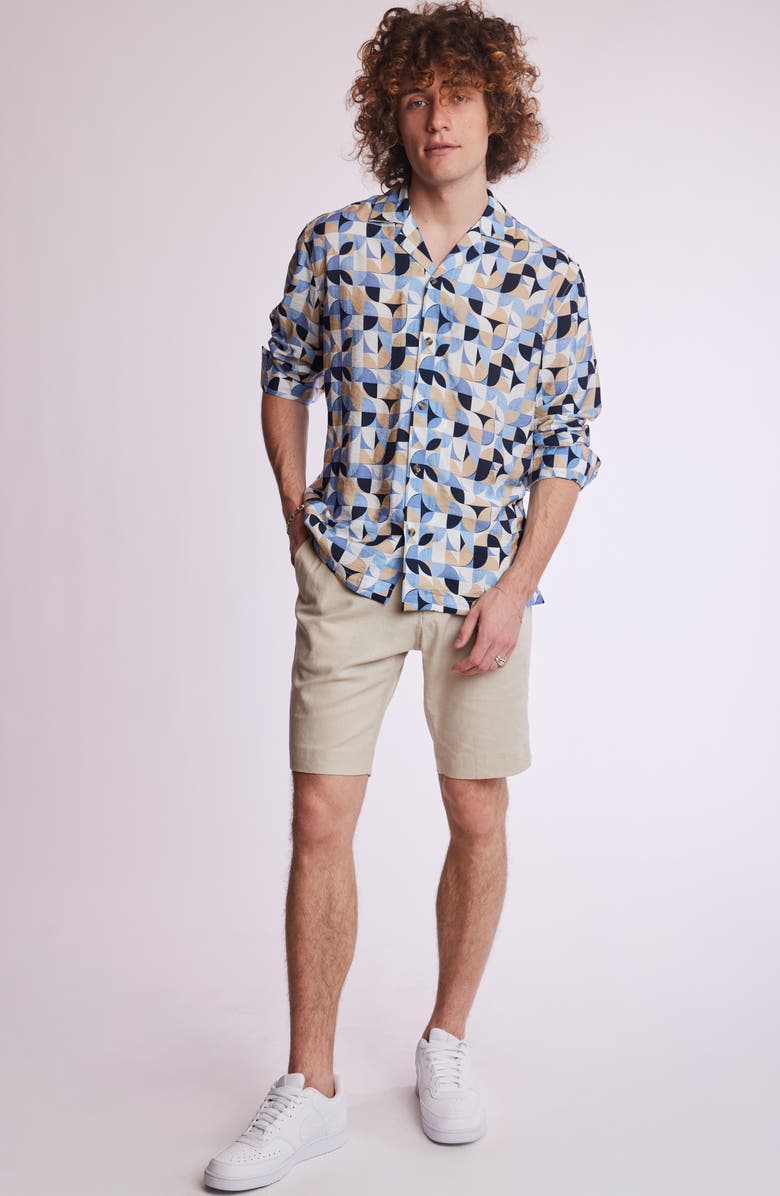 PAISLEY & GRAY Felix Slim Fit Shorts, Alternate, color, Tan Linen