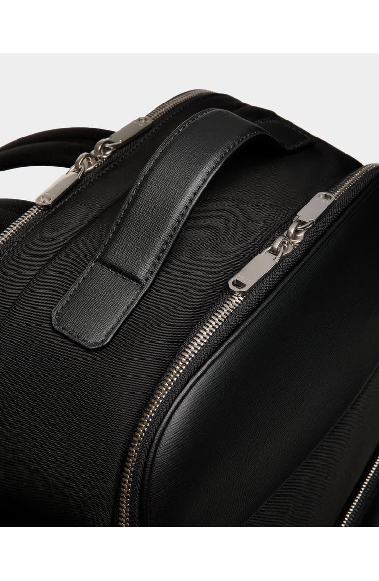 Bally Vogel Backpack In Nylon And Recycled Bovine Leather, Alternate, color, Black+Palladio