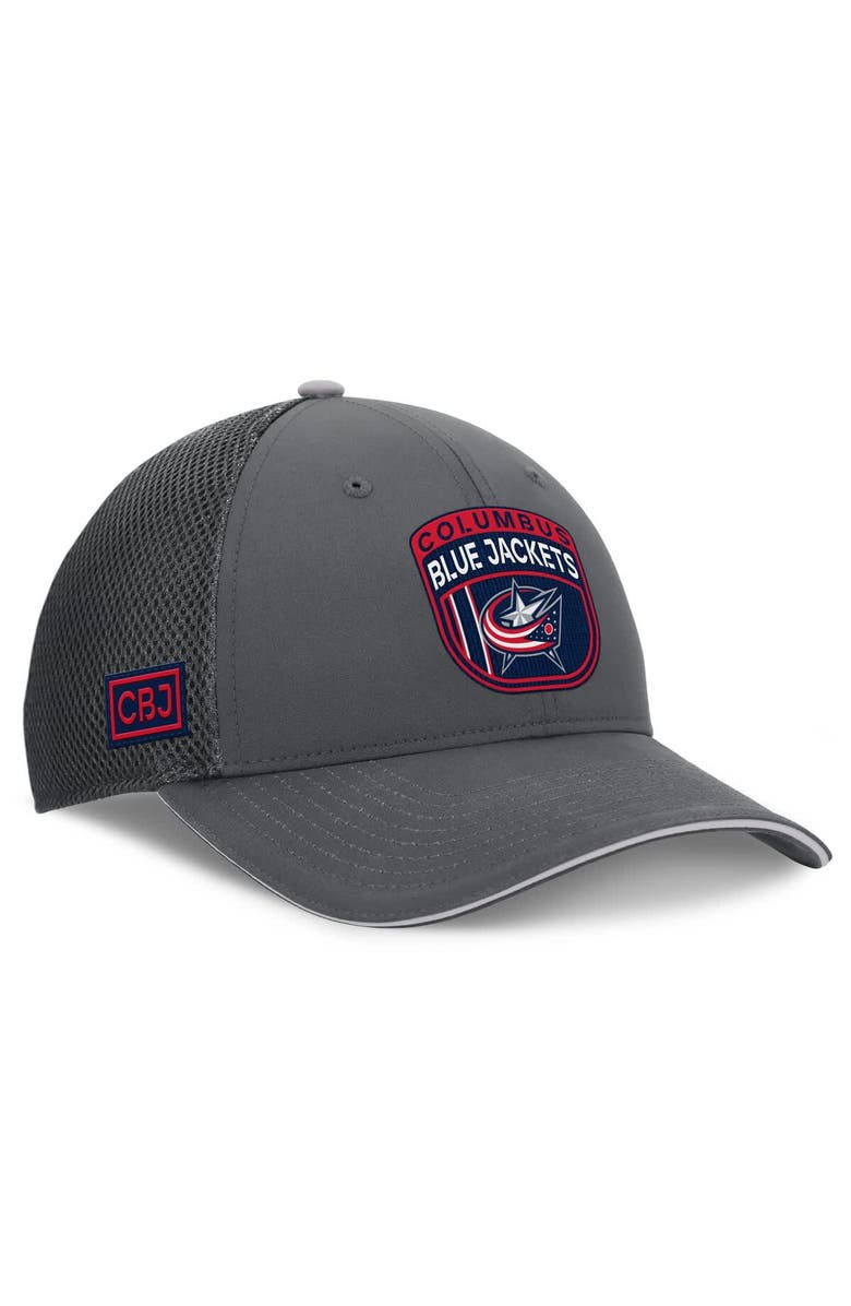 FANATICS Men's Fanatics Gray Columbus Blue Jackets Authentic Pro Home Ice Trucker Adjustable Hat, Main, color, 