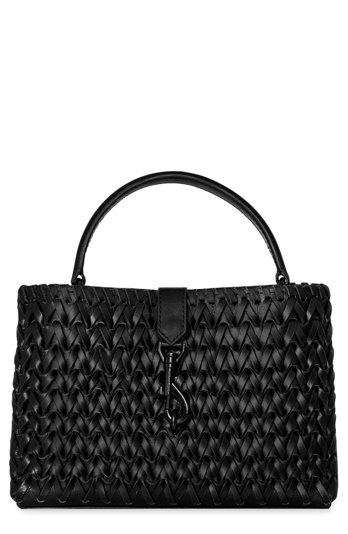 Rebecca Minkoff Megan Woven Leather Top Handle Bag, Main, color, 