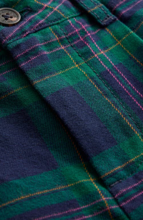 Boden Kids' Smart Plaid Cotton Flannel Pants In Blue