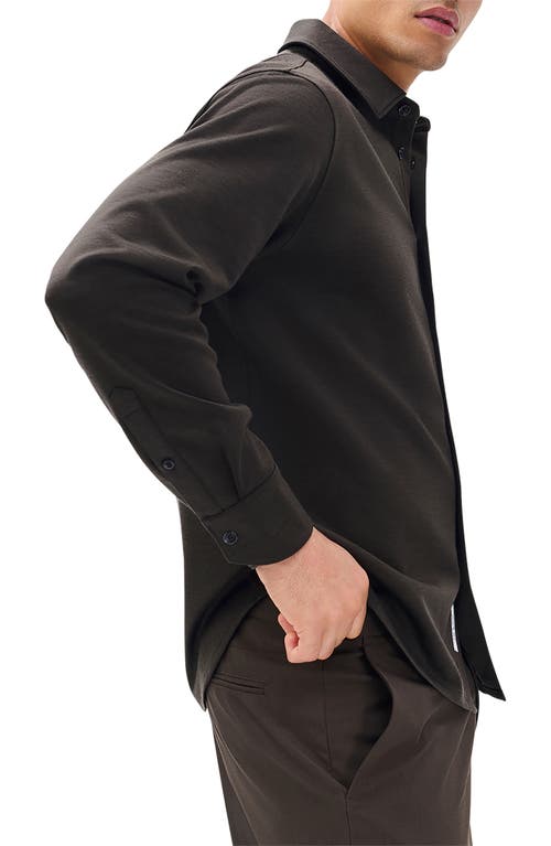 Rag & Bone Tomlin Merino Wool Button-up Shirt In Brown