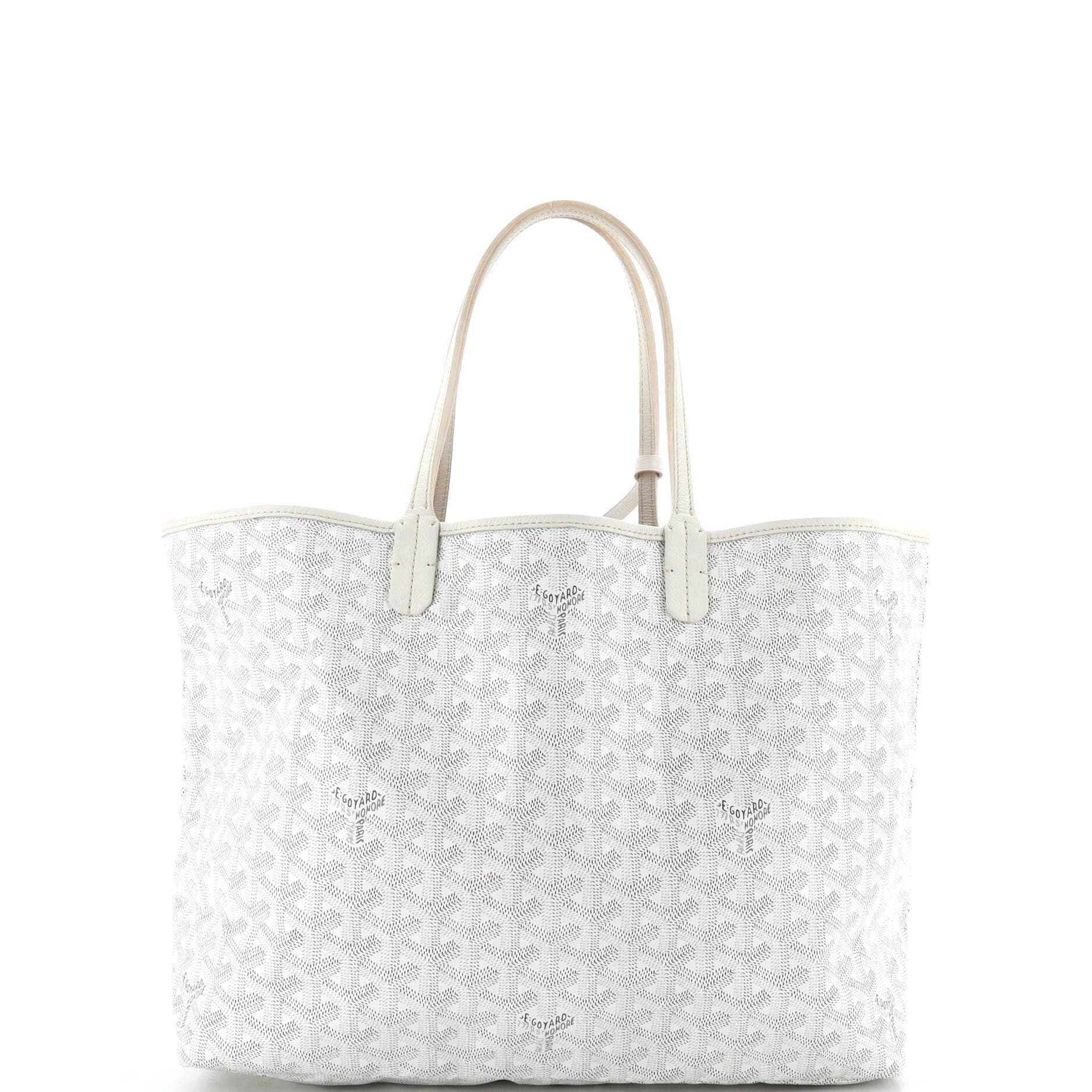 Pre-Owned Goyard Saint Louis Tote Coated Canvas PM, Main, color, White