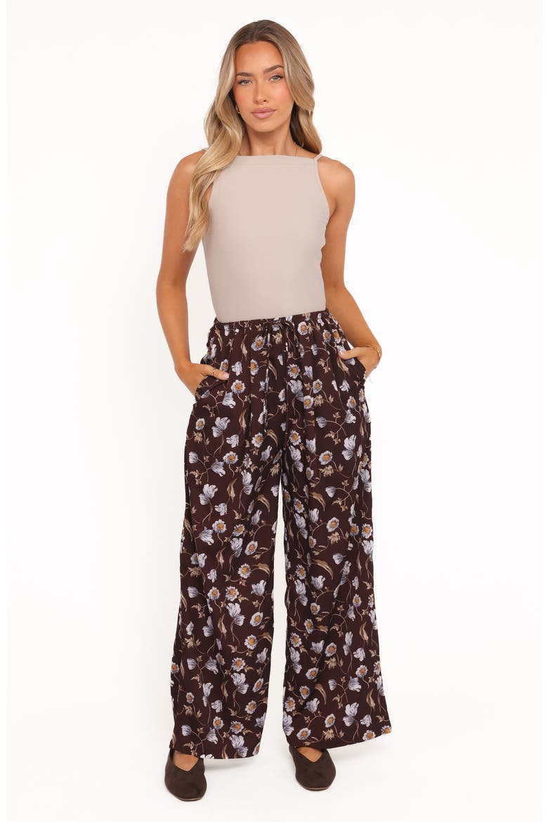 Calantha Floral Wide Leg Drawstring Pants, Alternate, color, FALL FLORAL