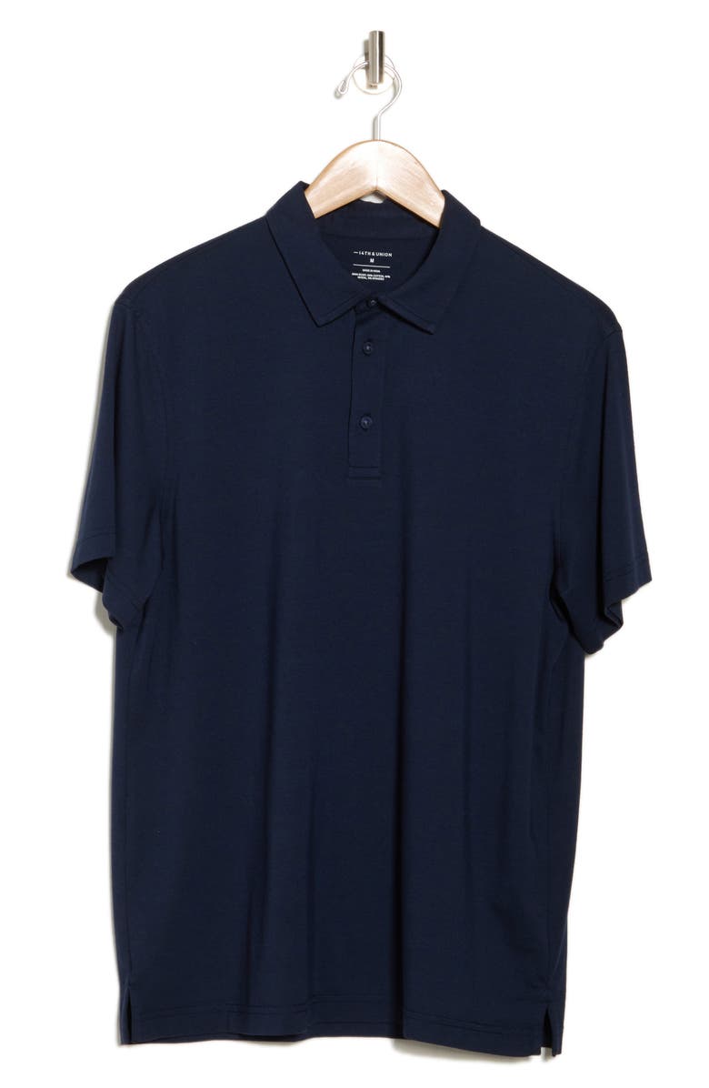 14th & Union Cotton & Modal Polo, Alternate, color, Navy Blazer