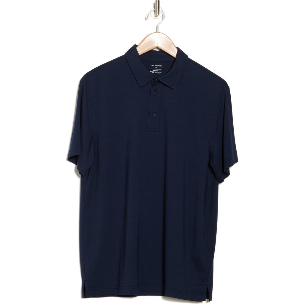 14th & Union Cotton & Modal Polo In Navy Blazer